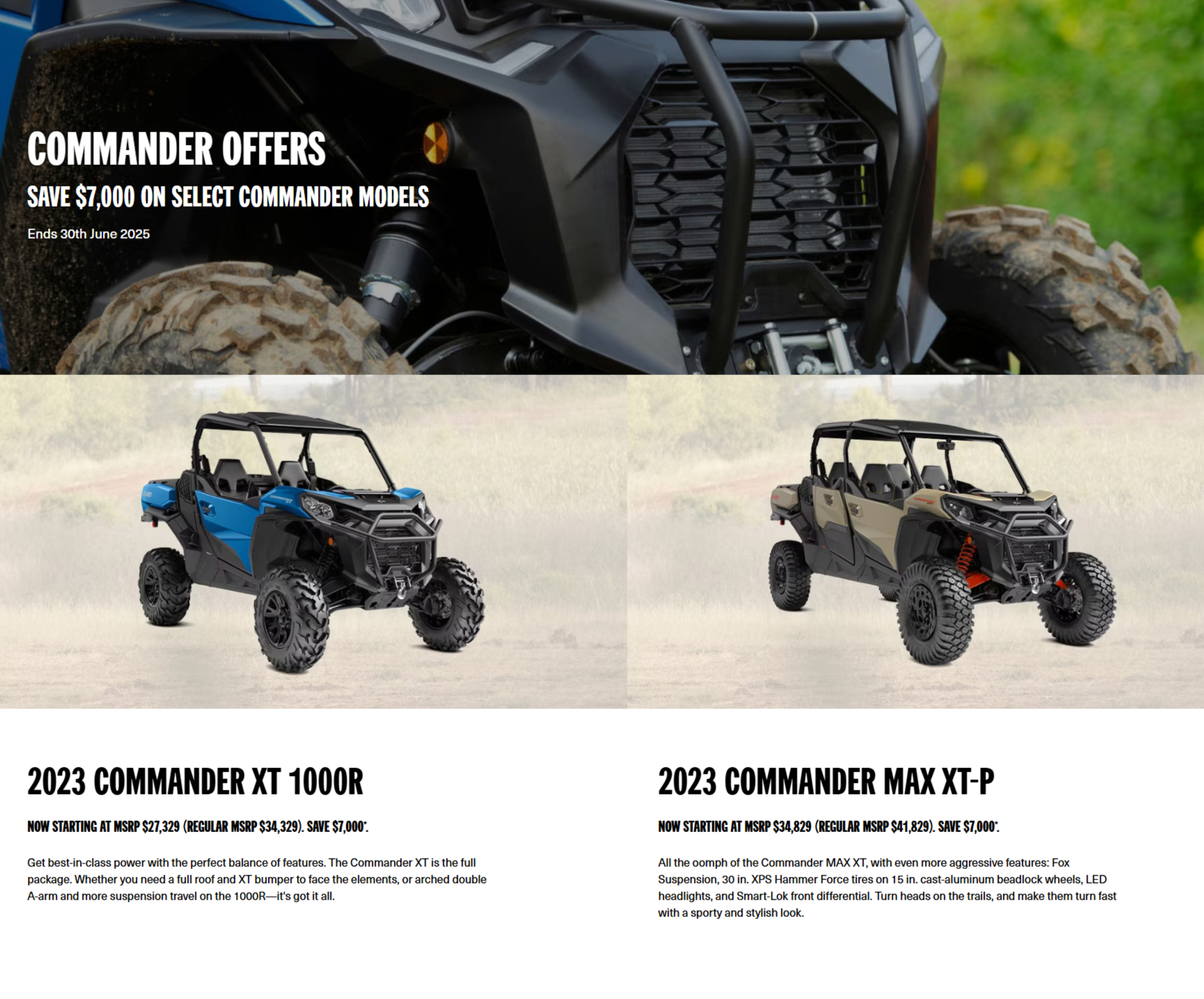 Can-Am Commander Offers